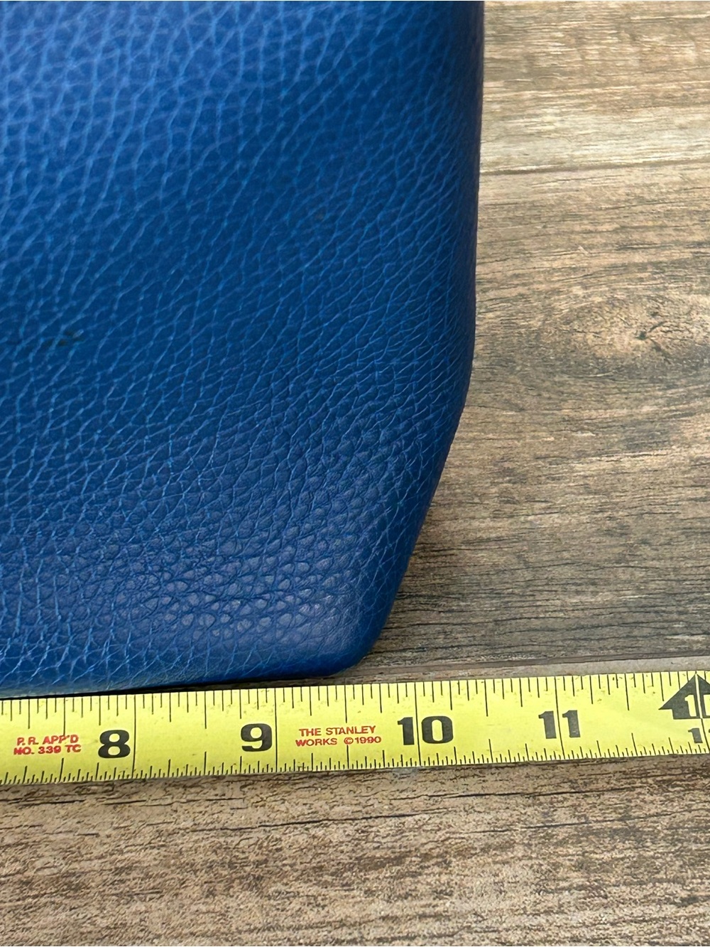 Dooney & Bourke Blue Pebble Leather Crossbody with Tan Trim and Tassel Pockets - Picture 4 of 14